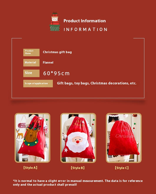 Bolsas de Regalo Navideñas Grandes del Papá Noel para Sorpresas de Nochebuena - Image 11