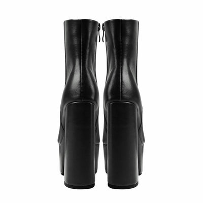 Botas Tobilleras de Tacón Grueso para Mujer Talla Grande - Image 9