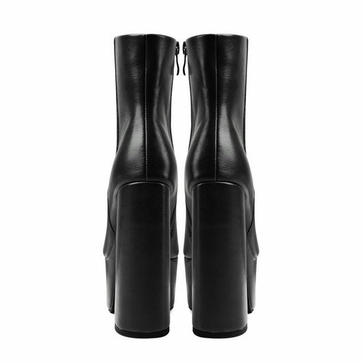 Botas Tobilleras de Tacón Grueso para Mujer Talla Grande - Image 9