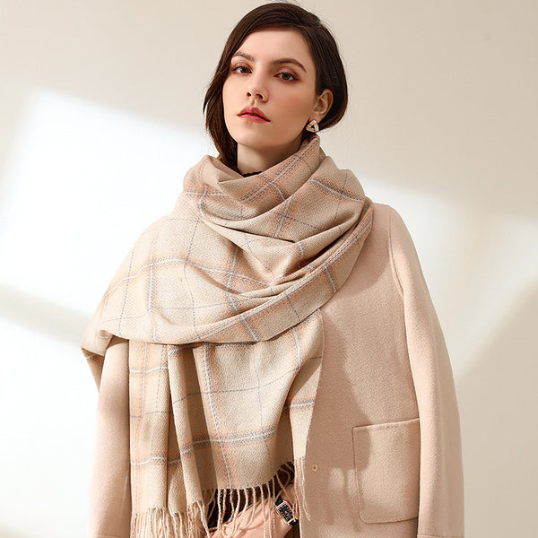 Chal de Cachemira con Borlas - Bufanda Cálida y Elegante para Mujer