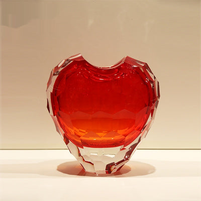 Jarrón de Cristal en Forma de Corazón con Degradado Rojo - Adorno de Lujo - Image 8