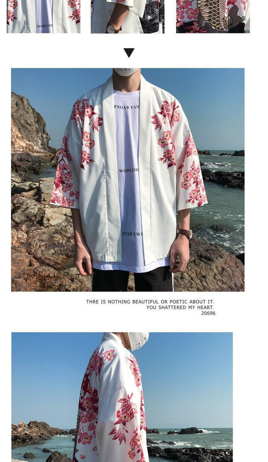 Cardigan Suelto de Protección Solar con Mangas 3/4 para Hombre - Image 12