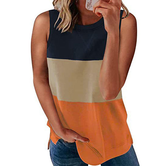 Blusa sin Mangas Estampado Colorblock para Mujer - Image 5