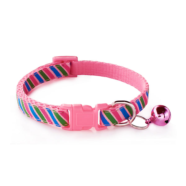 Campanas para Mascotas con Collar de Tela Estampada