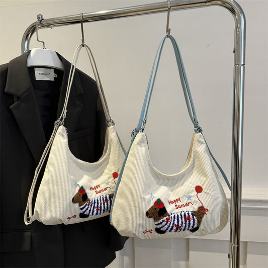 Bolso Tote Retro de Gran Capacidad para Mujer - Bolsa Casual de Hombro