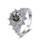 925 Sterling Plateado Ring Female 3 Karat Color Moissanite Affordable Luxury Estilo Ring No 9 Gray