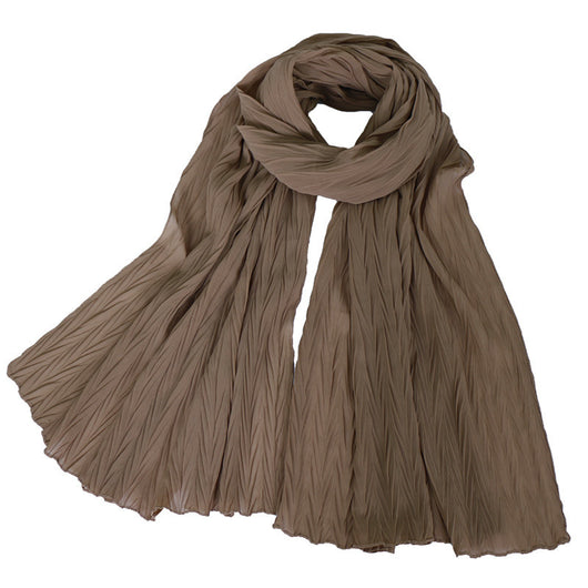 Pañuelo Femenino de Algodón Arrugado en Colores Sólidos - Image 11