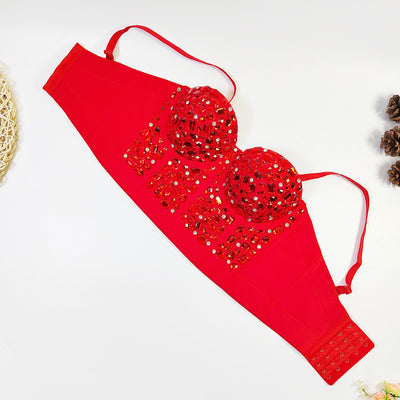 Top Corto Beaded con Diamantes - Estilo Hot Girl Elegante - Image 11