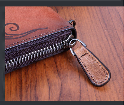 Cartera de Mano Clutch en Cuero Vacuno Genuino Acabado Artesanal - Image 7