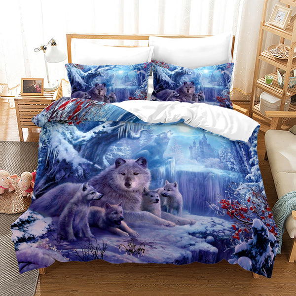 Juego de Cama Lobo Estampado Digital Tres Piezas - Image 6