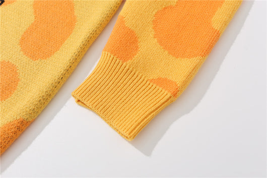 Suéter Holgado para Hombre con Cuello Redondo y Estampado Jirafa - Image 9