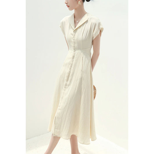 Vestido Camisero de Algodón y Lino Blanco para Verano - Image 11