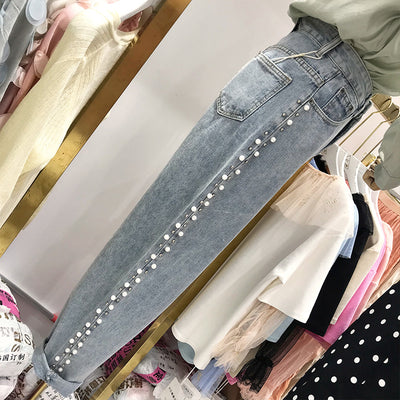 Jeans de Cintura Alta Rectos Anchos y Versátiles para Mujer - Image 5