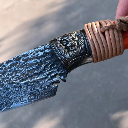 Cuchillo Artesanal de Acero Forjado con Patrón Tradicional Indio - Image 11
