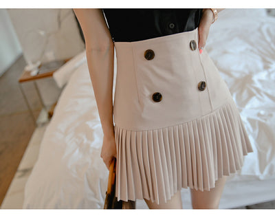 Conjunto Dos Piezas: Blusa Escote V sin Mangas + Falda Plisada Cintura Alta - Image 13