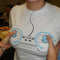 Playera Mujer Manga Corta con Estampado Eléctrico Divertido