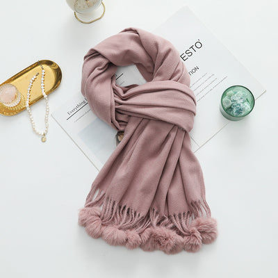 Capa Elegante para Mujer con Pompones - Mezcla de Cachemira y Lana - Image 14