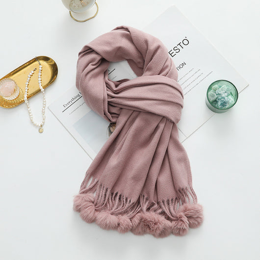 Capa Elegante para Mujer con Pompones - Mezcla de Cachemira y Lana - Image 14