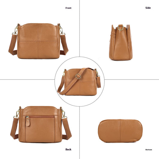 Bolso de Cuero Genuino para Mujer - Cartera Casual Tipo Mensajero - Image 3