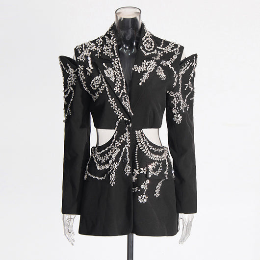 Chaqueta Elegante Calada sin Espalda para Profesionales de Uñas - Image 3