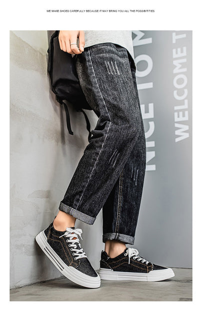 Tenis Casuales Denim Talla Grande Estilo Coreano para Hombre - Image 10