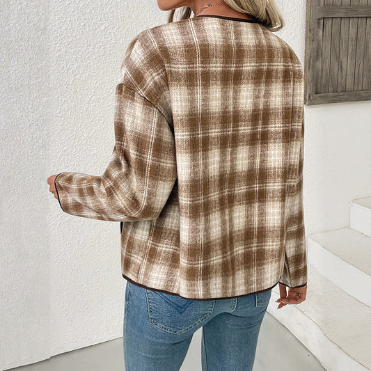 Cardigan de Cuadros para Mujer - Chaqueta Casual Versátil - Image 2