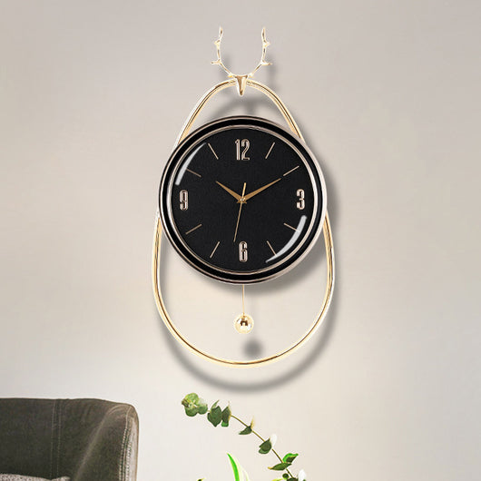 Reloj de Pared Cabeza de Ciervo Nórdico Lujo Minimalista - Image 2