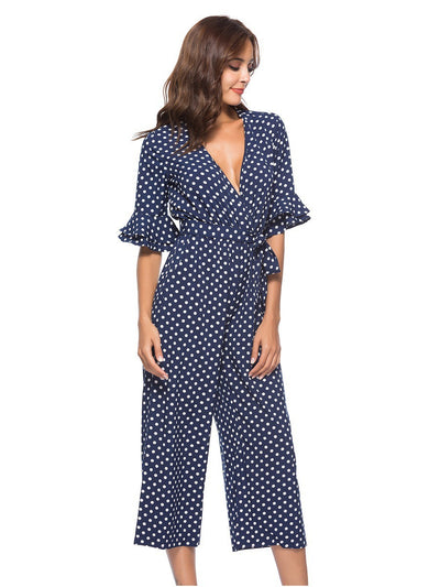Jumpsuit Elegante con Estampado de Lunares y Manga 3/4 - Image 12
