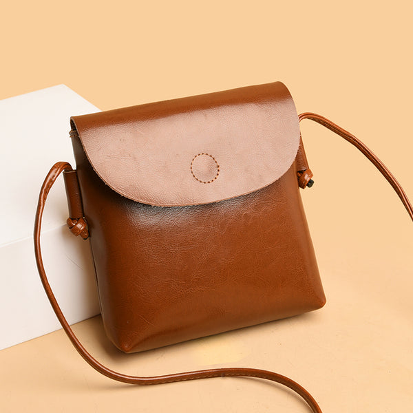 Bolso Mensajero de Cuero Suave para Mujer - Estilo Contemporáneo