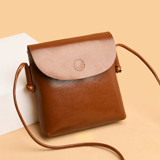 Bolso Mensajero de Cuero Suave para Mujer - Estilo Contemporáneo
