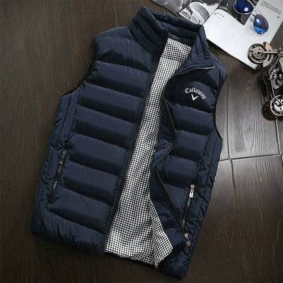 Chaleco Casual Hombre Cuello Alto Abrigo Térmico Color Sólido - Image 7