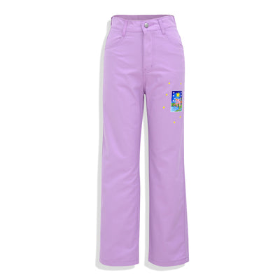 Jeans Morados Holgados de Cintura Media para Mujer - Image 4