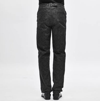 Pantalones Góticos Étnicos con Bordado de Nudo Chino para Hombre - Image 3