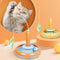 2-in-1 Interactive Cat Toy with Feathers and Rotating Platform