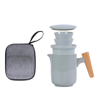 Juego de Té Portátil Cerámica Japonesa con Bolsa de Viaje - Image 11