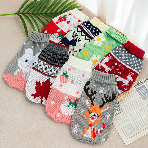 Suéteres Tejidos para Mascotas - Ropa de Otoño e Invierno para Bichón Frisé y Corgi