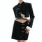 Chaqueta Blazer Bicolor Cuero Negro y Blanco con Botones Metal