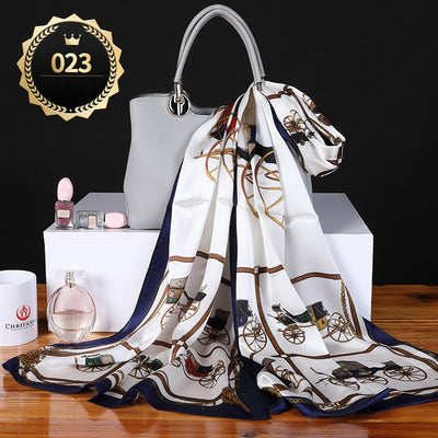 Chal Otoño Invierno Mujer Satén Liso Crepe Elegante - Image 14