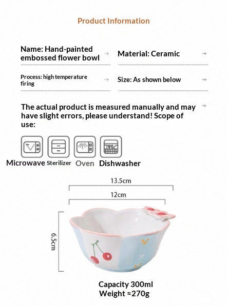 Plato para Desayuno de Cerámica Artesanal con Relieve Floral Pintado a Mano - Image 15