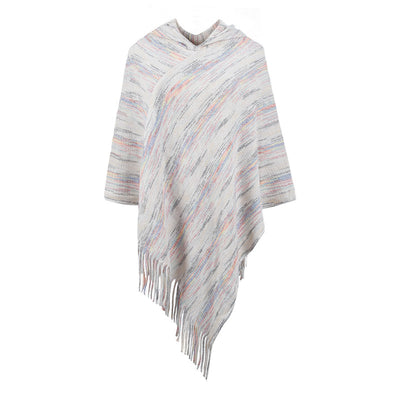 Capa Rayas con Capucha y Borlas para Mujer - Image 6