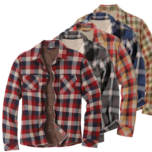 Chaqueta Camisa de Franela Térmica para Hombre - Abrigo Grueso Otoño Invierno