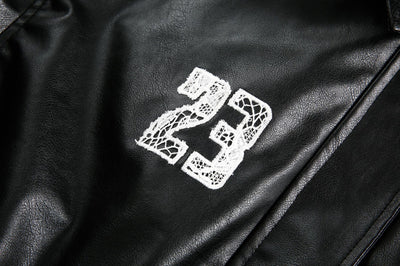 Chaqueta de Solapa Negra con Encaje y Bordado Love Number para Mujer - Image 21