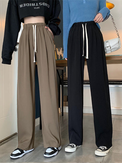 Pantalones Rectos de Cintura Alta Holgada para Mujer - Image 2