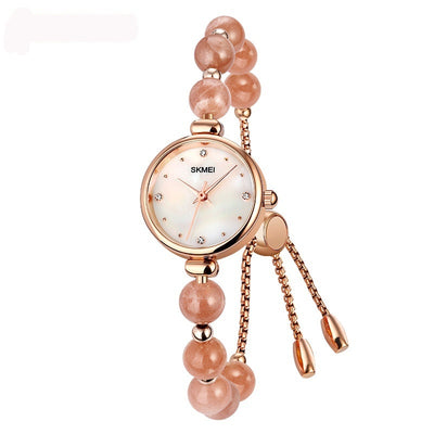 Reloj de Cuarzo Elegante para Mujer con Correa de Piedra Natural y Perla - Image 6