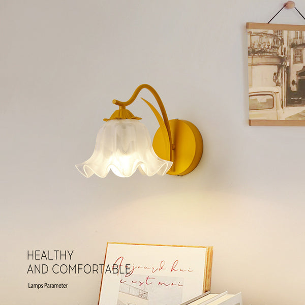 Lámpara de Pared Floral Retro para Dormitorio - Luz Decorativa Vintage