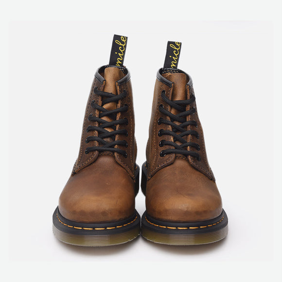 Botas Cano Longo de Couro Crazy Horse Café para Casais - Cadarços Resistentes para Aventuras