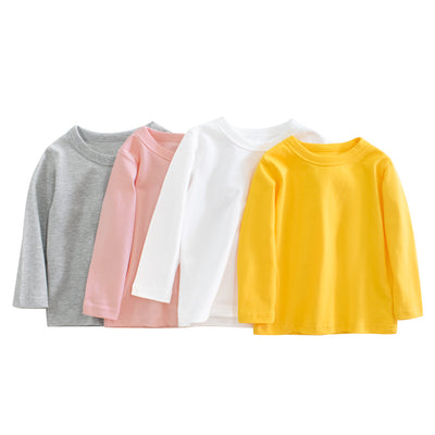 Camiseta Infantil Manga Larga Color Sólido para Publicidad