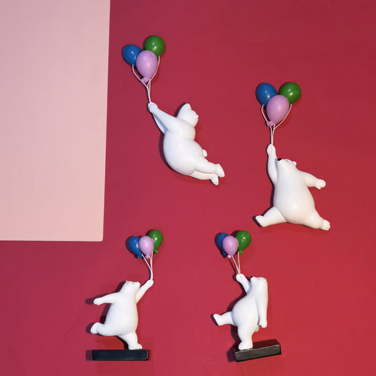 Osito Decorativo de Pared con Globos para Sala y Dormitorio