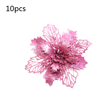 Flores Navideñas Artificiales con Brillo - Adornos para Árbol de Navidad y Decoración del Hogar - Image 42