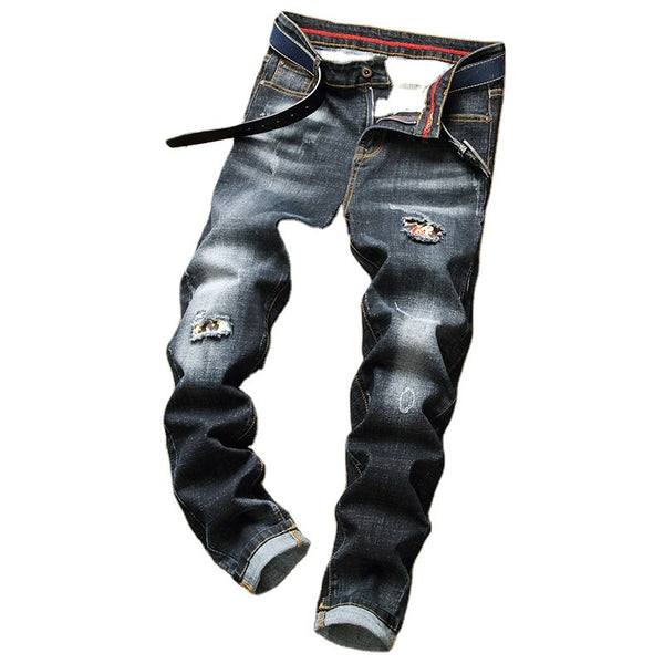 Pantalones Vaqueros Europeos de Corte Moderno para Hombre